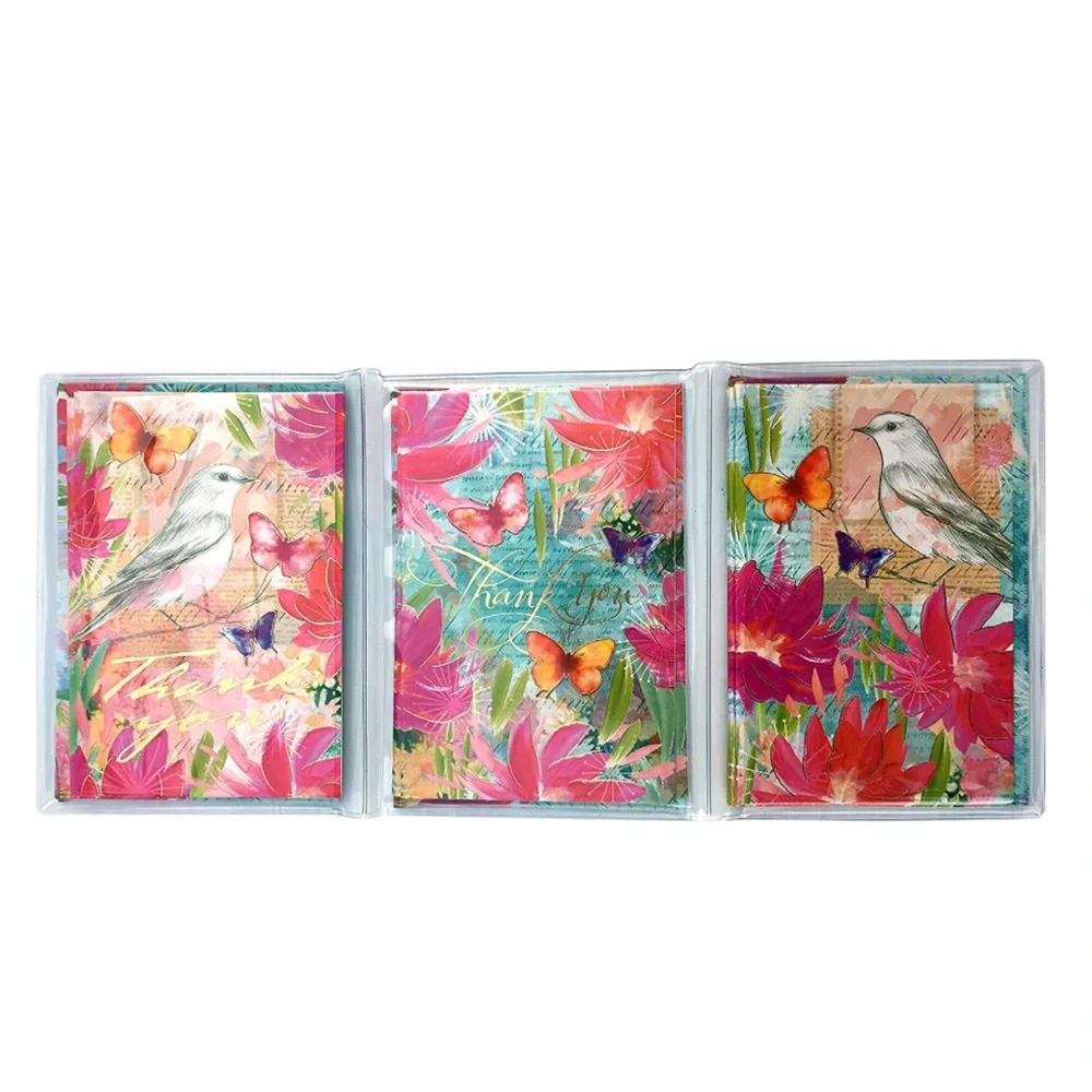 Punch Studio Birds & Butterflies Thank You Note Cards in Trifold Sleeve (13771)